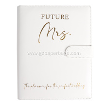 Loose Leaf White Leather Wedding Planning Journal